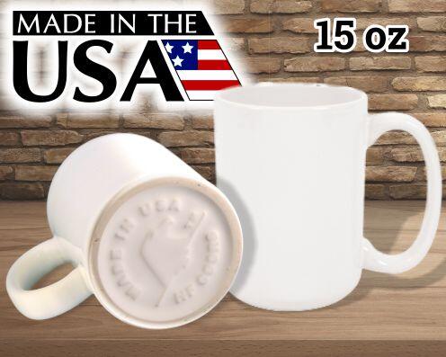 Made in USA 15 oz photo mug blank