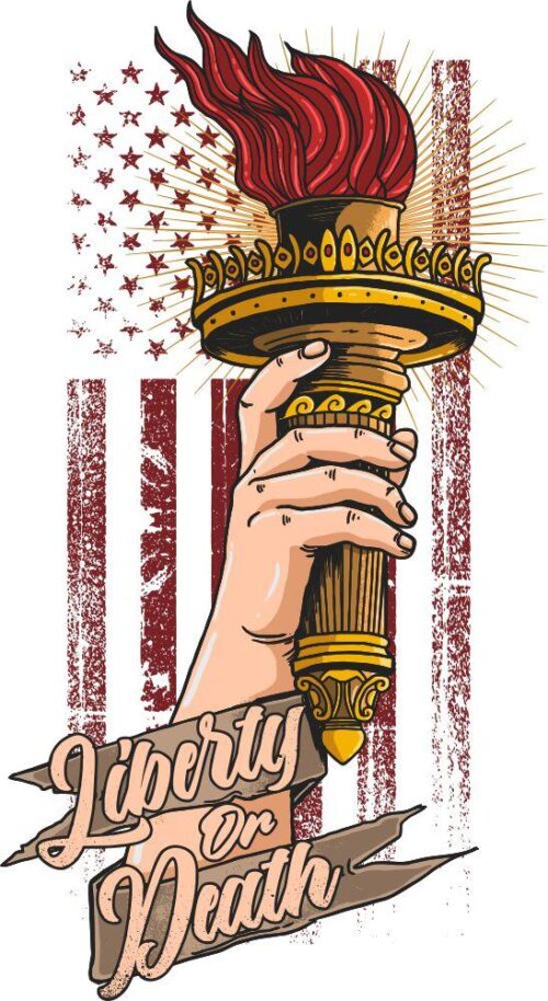 Patriotic Liberty and torch mug