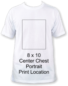 8 x 10 portrait shirt print location