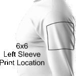 6x6 left long sleeve print area