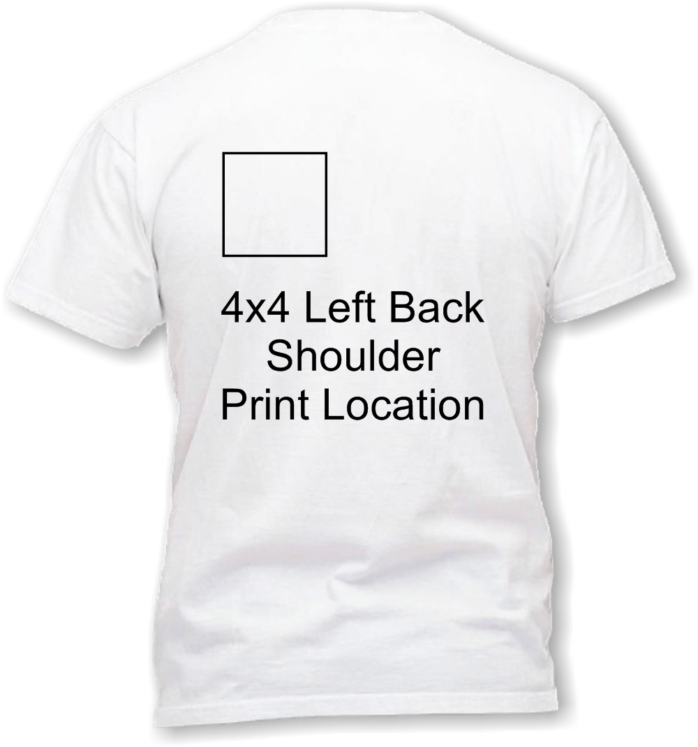 4 x 4 Left Back Print area