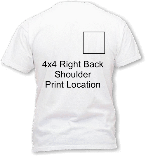 4 x 4 Right Back Print area