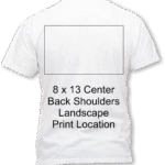 8 x 13 center back landscape print area
