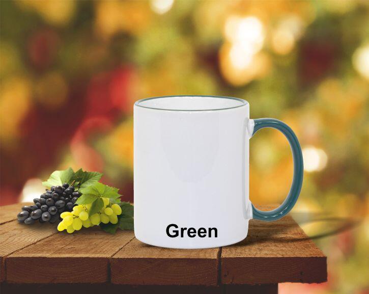 Green Trim 11oz beverage mug