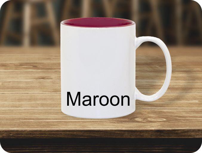 11 ounce Maroon inner blank mug sample