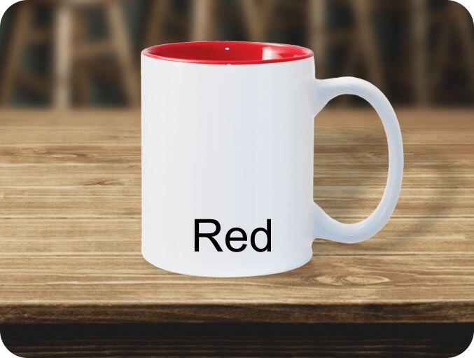Firetruck red inner coffee mug 11oz size