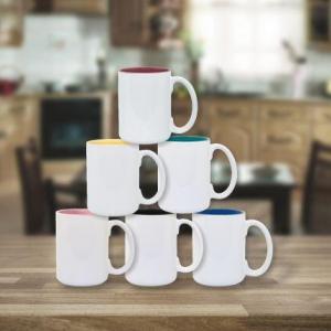 Group of 15 oz colored deco mugs