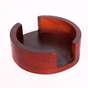 Round Wooden Coaster Rack ~ Mahogany