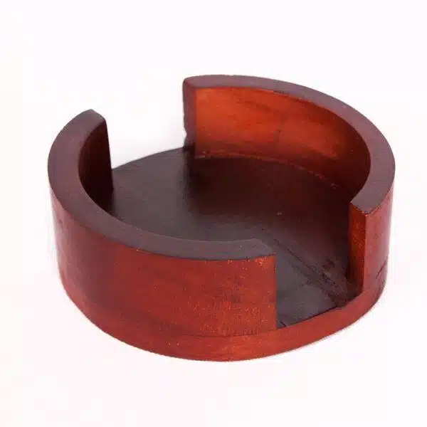 Round Wooden Coaster Rack ~ Mahogany