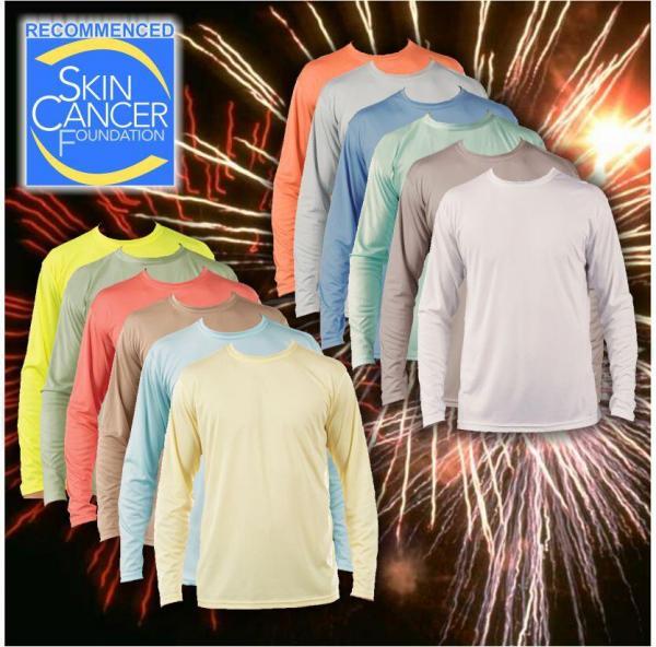 Solar UV protecting long sleeve shirts