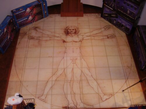 Glass floor tile sample