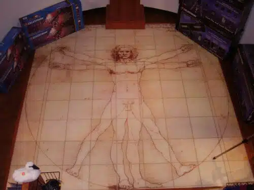 Glass floor tile sample