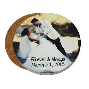 Round sandstone coaster custom printed