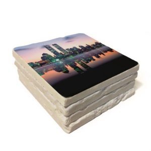 White Marble Coasters Custom Printed