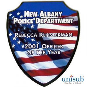 7.5 X 9 Shield Plaque, Black Ogee Edge