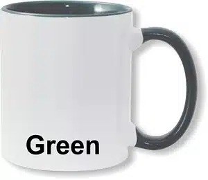 Dark green inside and handle 11oz hot chocolate mug