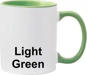 Light green handle and inner 11oz coffee mug