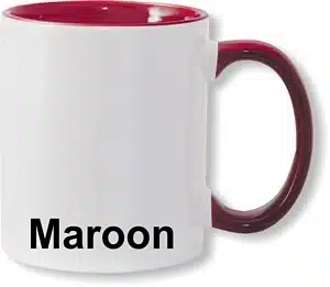 Inner and handle 11oz Maroon color mug