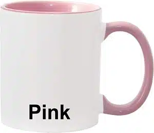 pink handle and inside 11 ounce mug