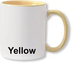Picture of Yellow inner and handle 11oz mug