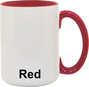 15 oz fire truck red inner and handle mug
