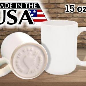 Made in USA 15 oz photo mug blank