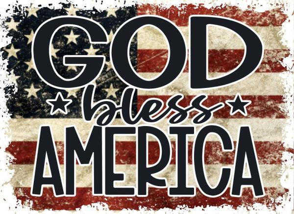 God Bless America Vintage Flag