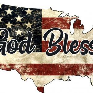 God Bless USA Vintage Flag