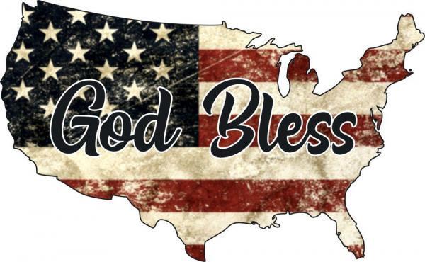 God Bless USA Vintage Flag