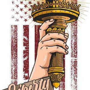 Patriotic Liberty and torch mug