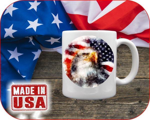 Watercolor Eagle USA Mug - Image 4