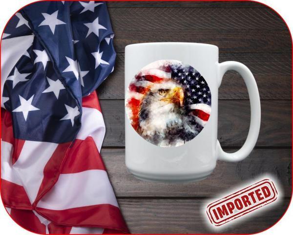 Watercolor Eagle USA Mug - Image 6