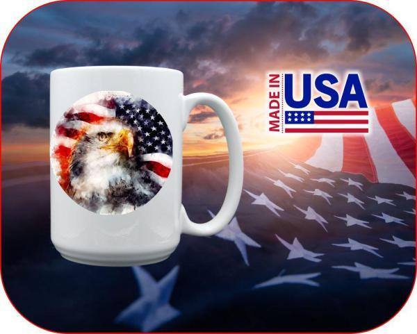 Watercolor Eagle USA Mug - Image 5