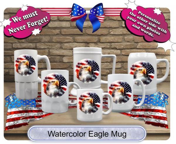 Watercolor Eagle USA Mug - Image 2