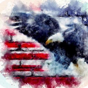 Watercolor Eagle USA Mug
