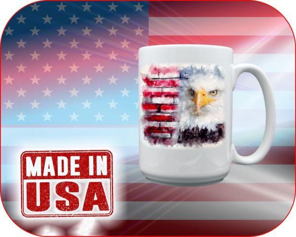 Watercolor Eagle USA Mug - Image 5