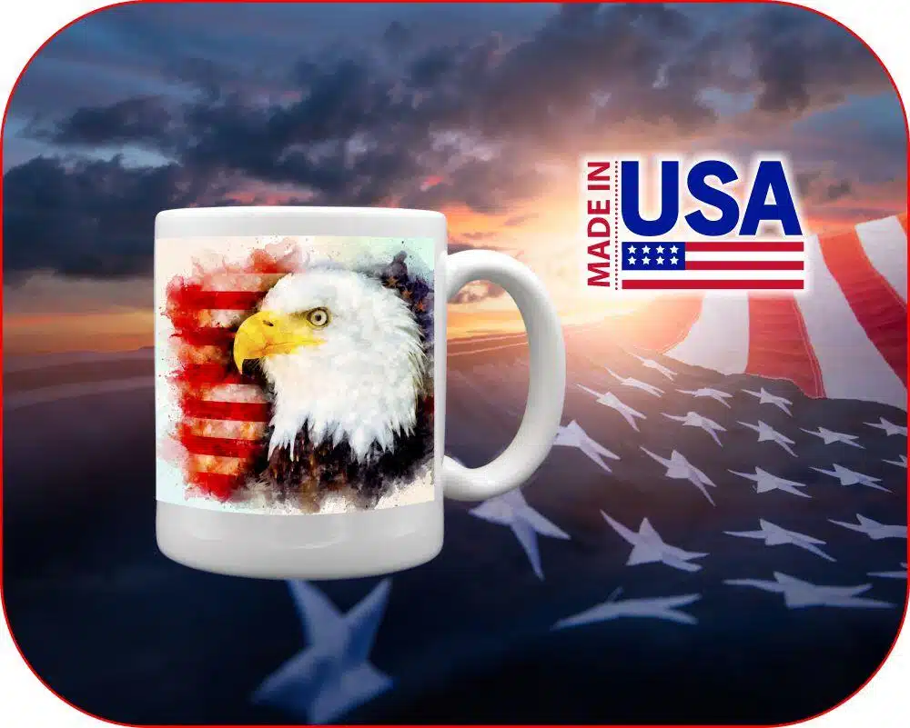 Watercolor Eagle USA Mug - Image 3