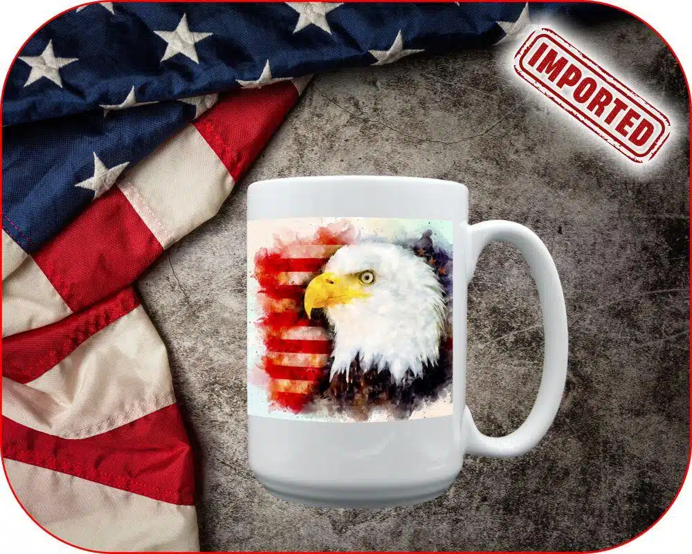 Watercolor Eagle USA Mug - Image 5