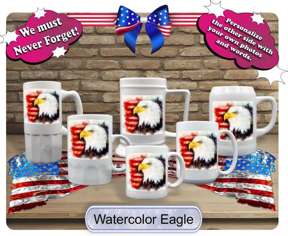 Watercolor Eagle USA Mug - Image 2