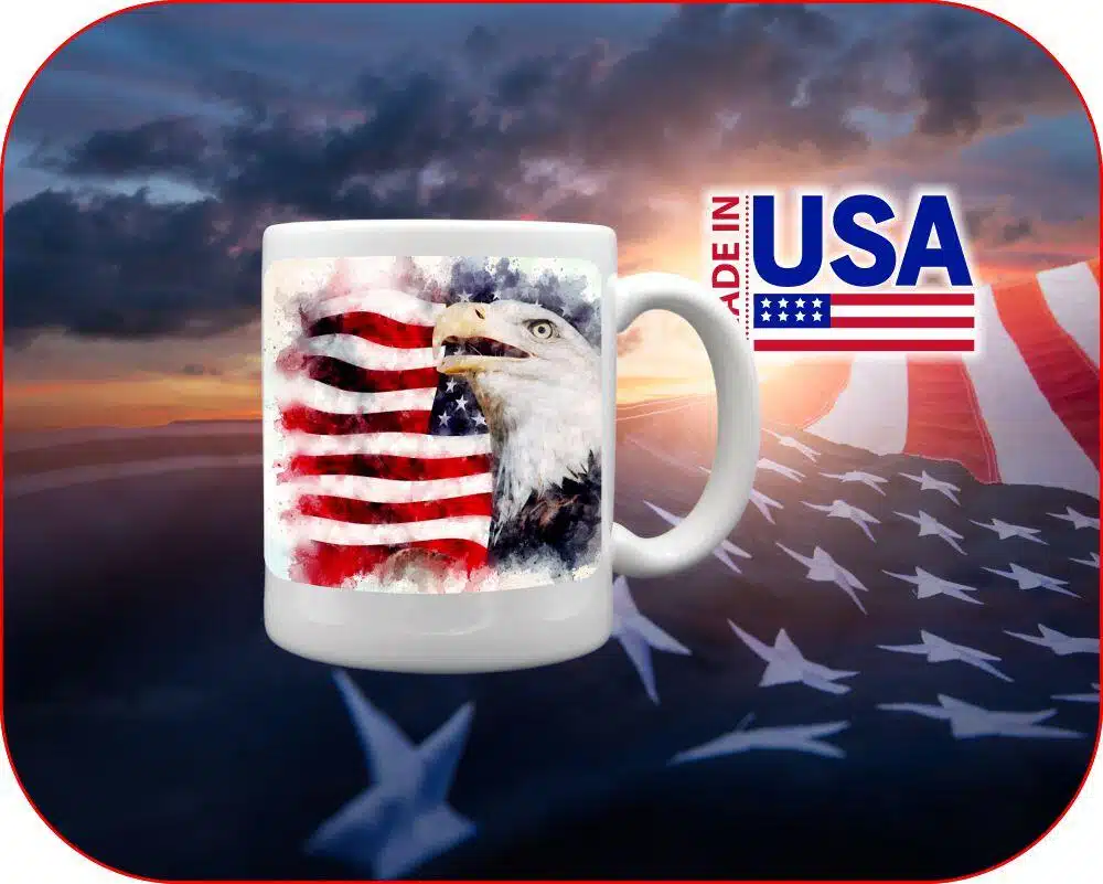 Watercolor Eagle USA Mug - Image 4