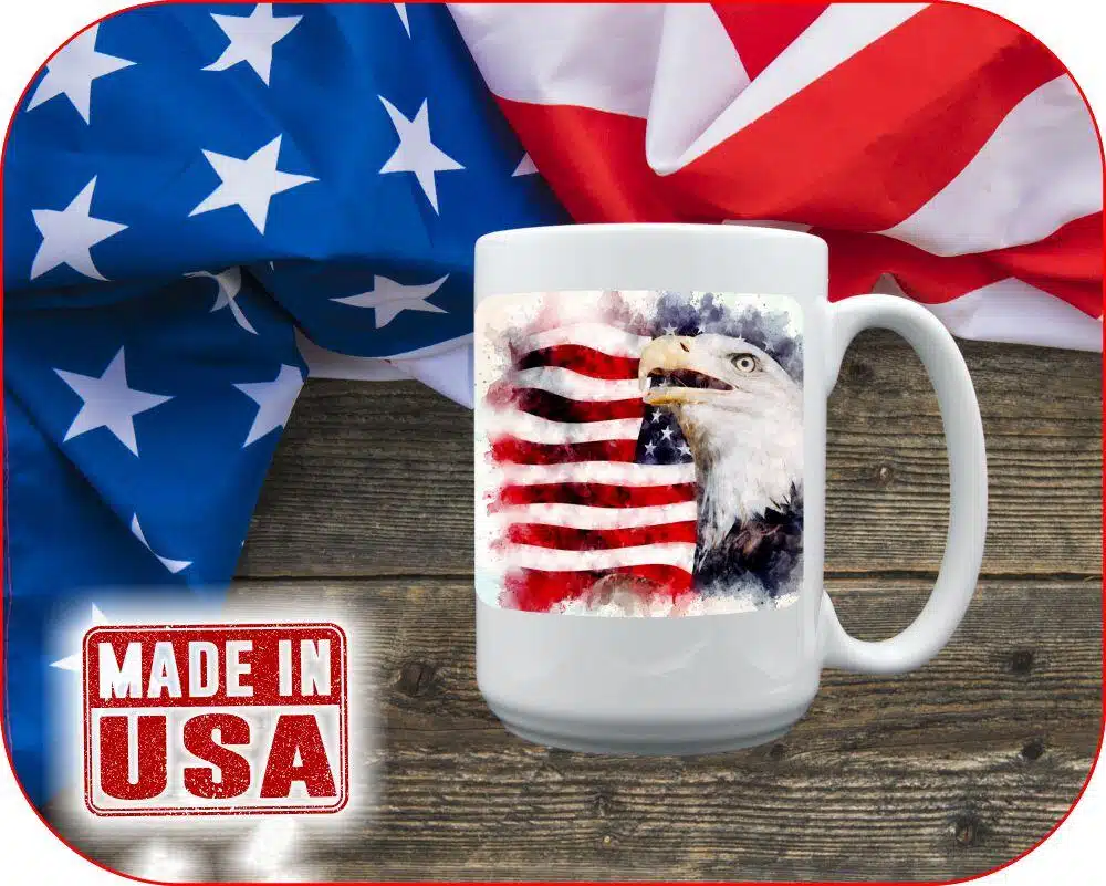 Watercolor Eagle USA Mug - Image 5