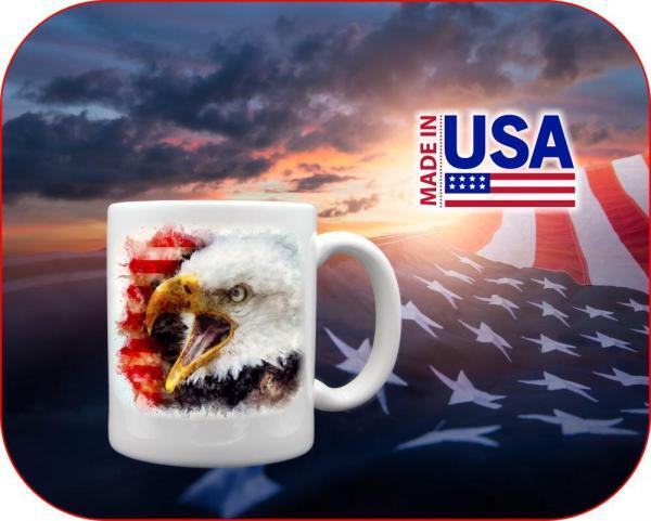 Watercolor Eagle USA Mug - Image 4