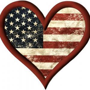 Vintage Heart Flag