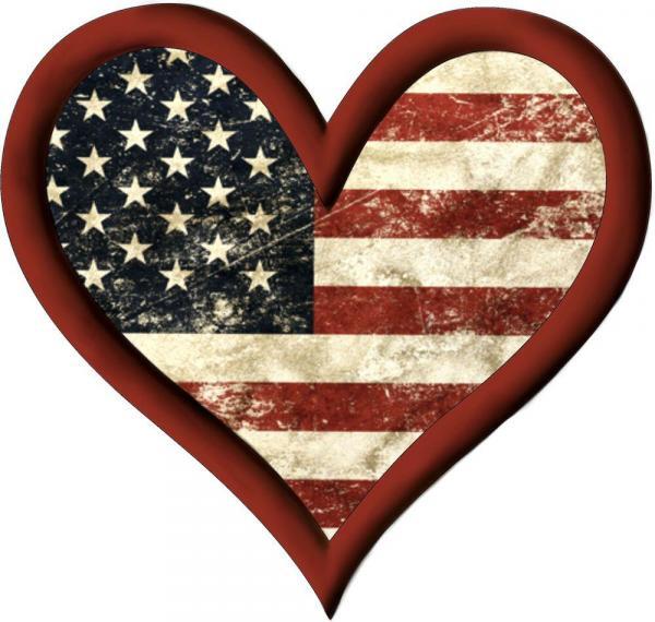 Vintage Heart Flag