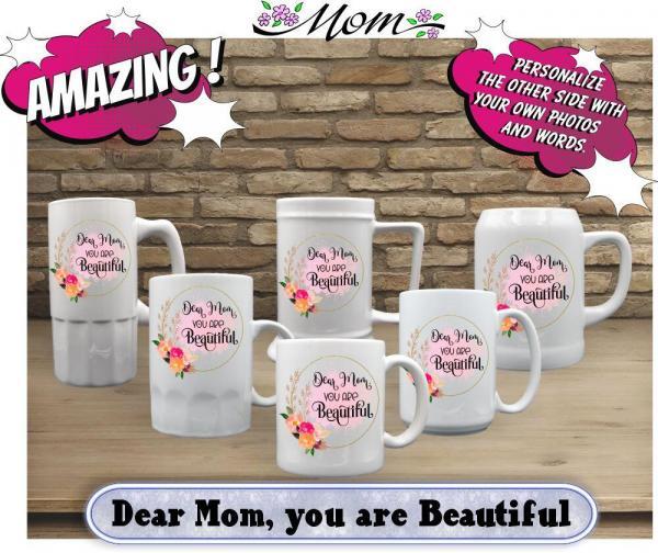 Dear Mom, You Are Beautiful group of mugs