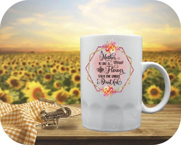 Like a Flower printed 16oz Root Beer mug