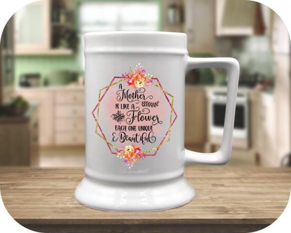 Like a Flower printed 16oz Flared Bottom Stein