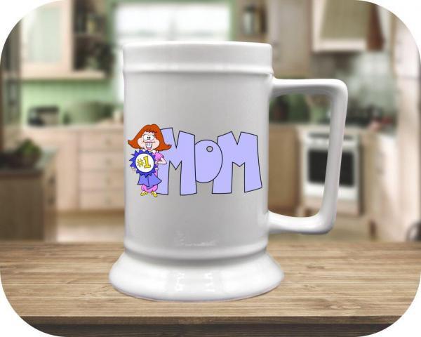 16oz flared bottom beer stein for #1 MOM