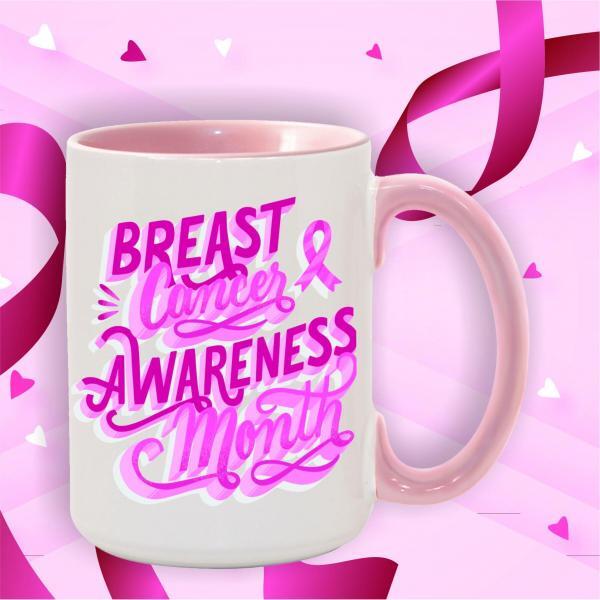 Pink 15oz cup for Breast Cancer Awareness