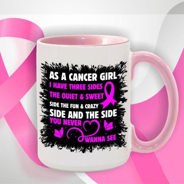 As a Cancer Girl quote 15 oz on Pink trim Mug